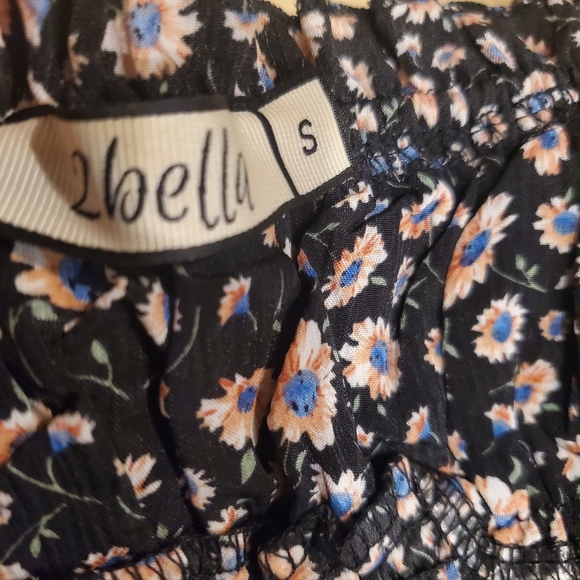 2 BELLA Matching Floral Ruched Set with Ruffle Skirt - Picture 7 of 9